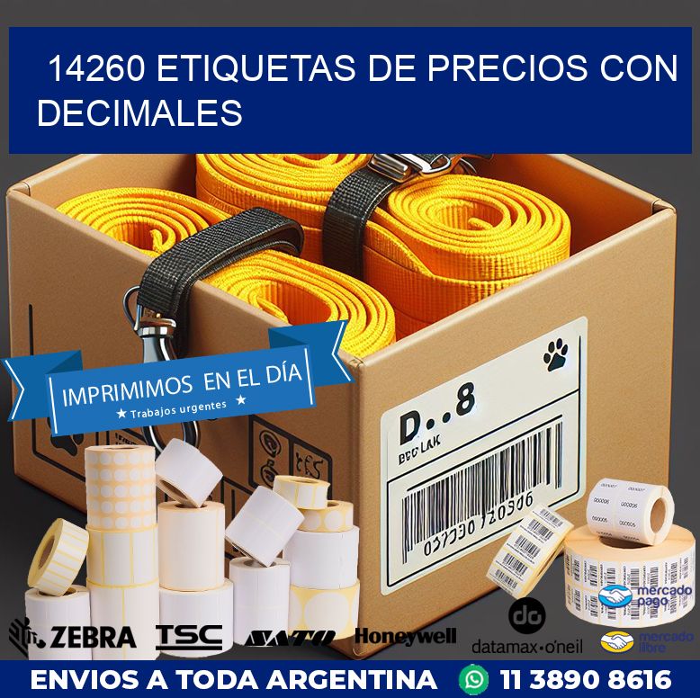 14260 ETIQUETAS DE PRECIOS CON DECIMALES