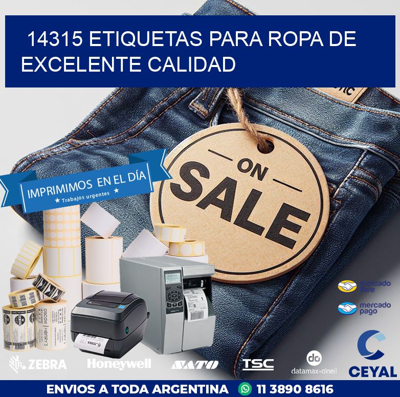 14315 ETIQUETAS PARA ROPA DE EXCELENTE CALIDAD