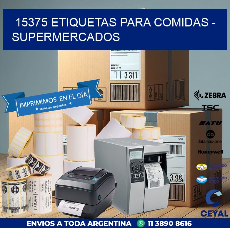 15375 ETIQUETAS PARA COMIDAS - SUPERMERCADOS