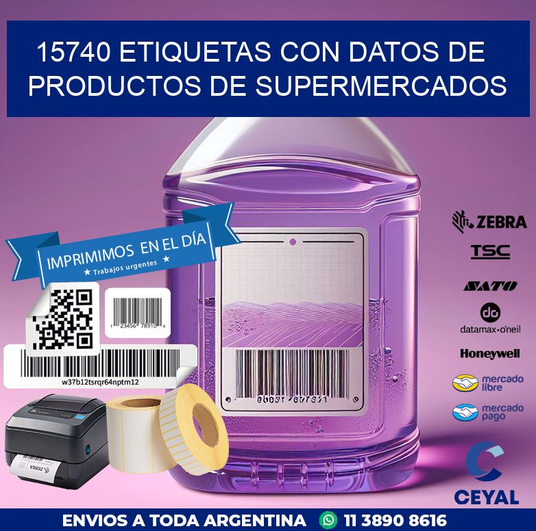 15740 ETIQUETAS CON DATOS DE PRODUCTOS DE SUPERMERCADOS