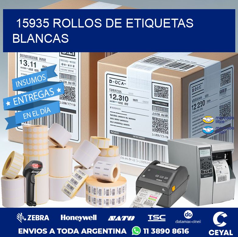 15935 ROLLOS DE ETIQUETAS BLANCAS