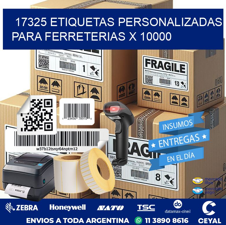 17325 ETIQUETAS PERSONALIZADAS PARA FERRETERIAS X 10000