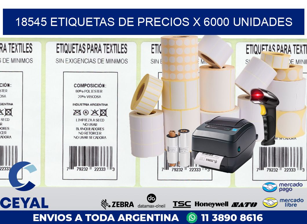 18545 ETIQUETAS DE PRECIOS X 6000 UNIDADES