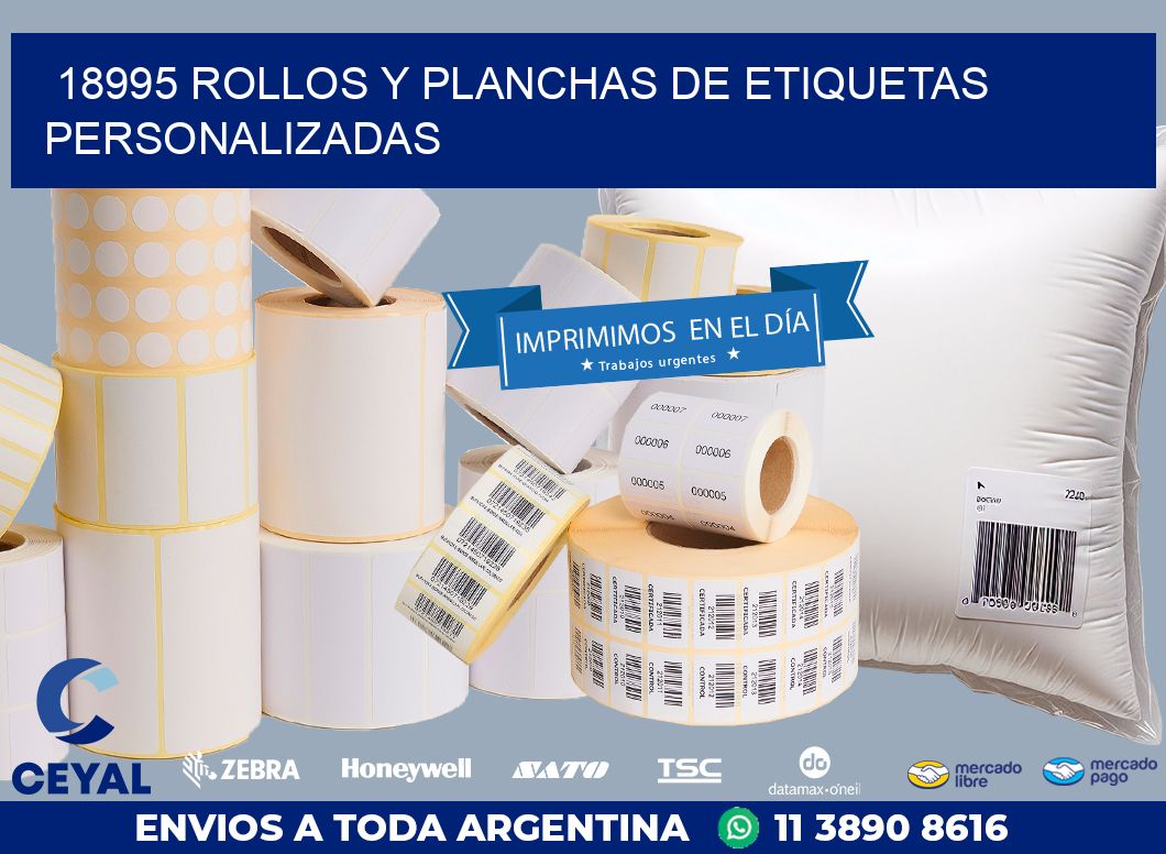 18995 ROLLOS Y PLANCHAS DE ETIQUETAS PERSONALIZADAS