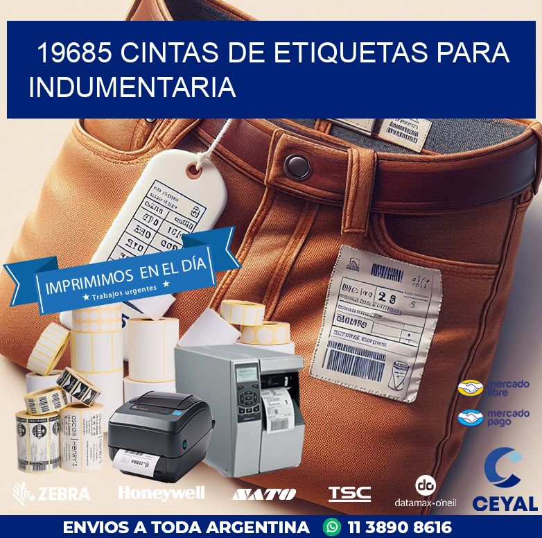 19685 CINTAS DE ETIQUETAS PARA INDUMENTARIA