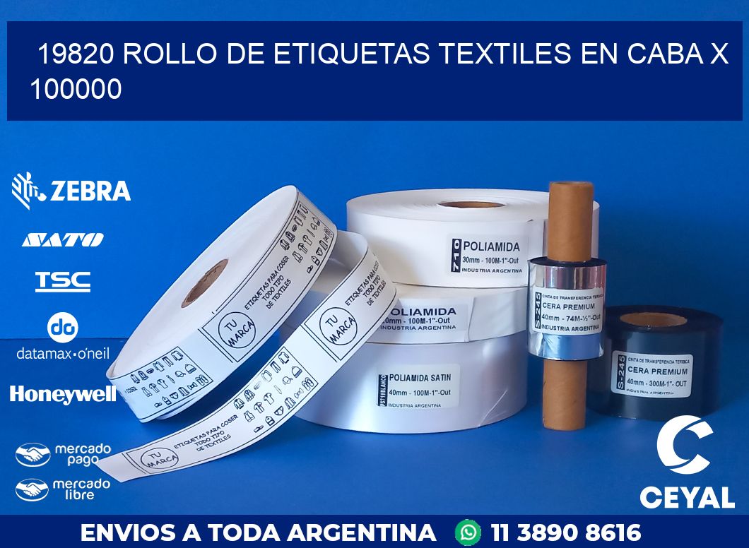 19820 ROLLO DE ETIQUETAS TEXTILES EN CABA X 100000