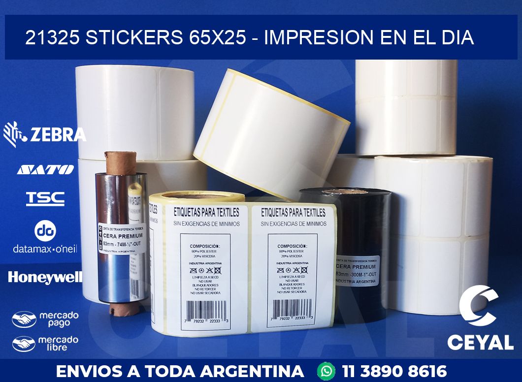 21325 STICKERS 65x25 - IMPRESION EN EL DIA