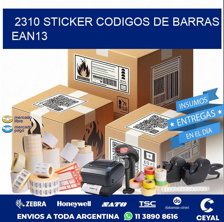 2310 STICKER CODIGOS DE BARRAS EAN13