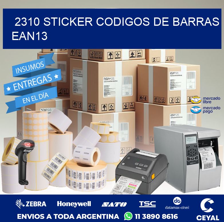 2310 STICKER CODIGOS DE BARRAS EAN13