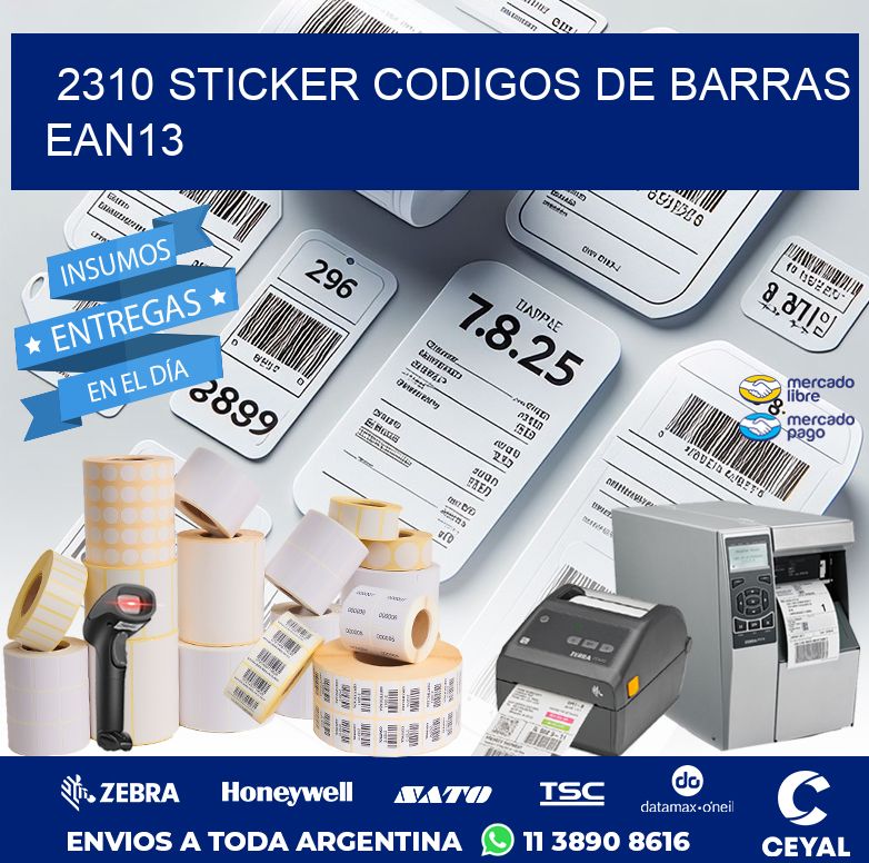 2310 STICKER CODIGOS DE BARRAS EAN13
