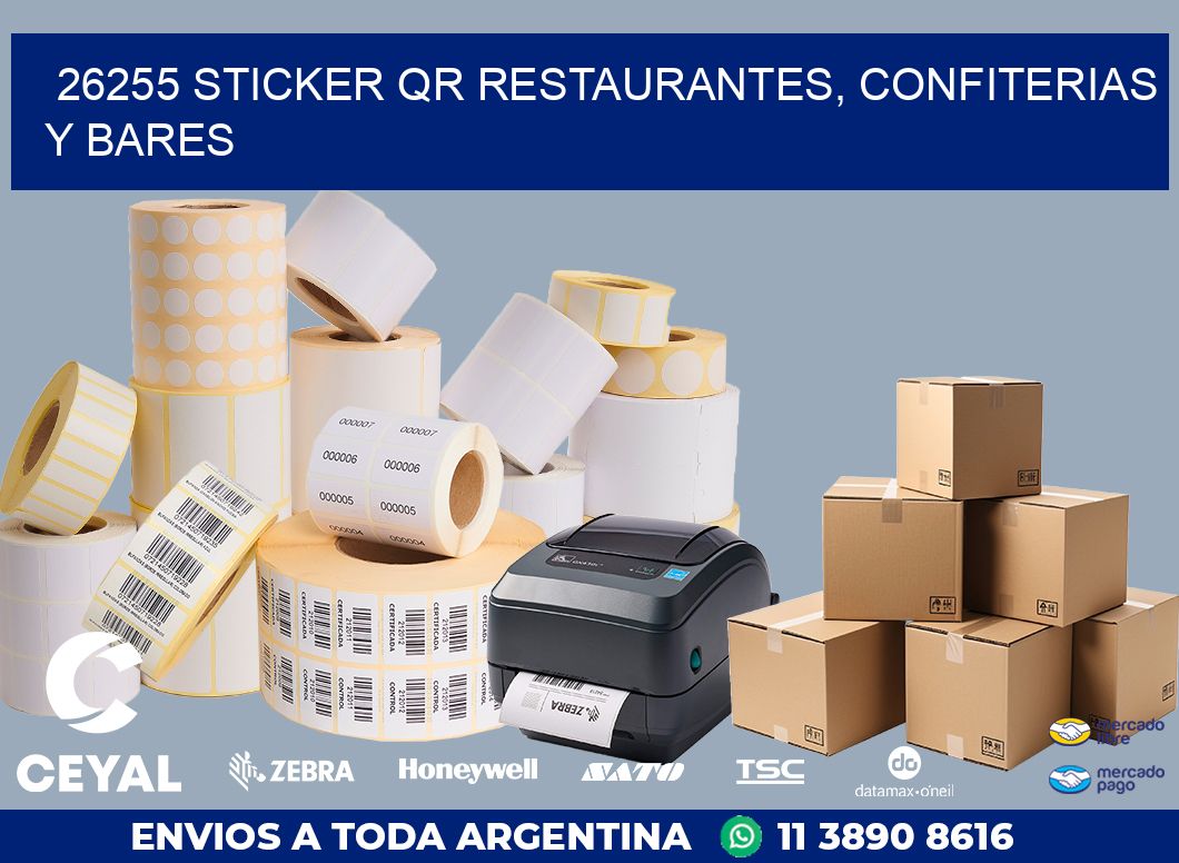 26255 STICKER QR RESTAURANTES, CONFITERIAS Y BARES