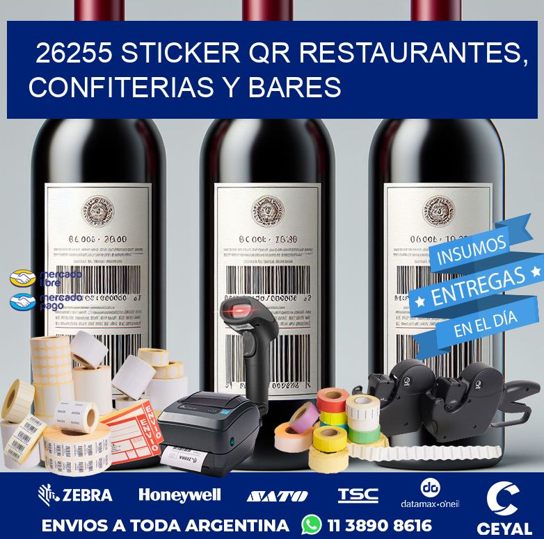 26255 STICKER QR RESTAURANTES, CONFITERIAS Y BARES