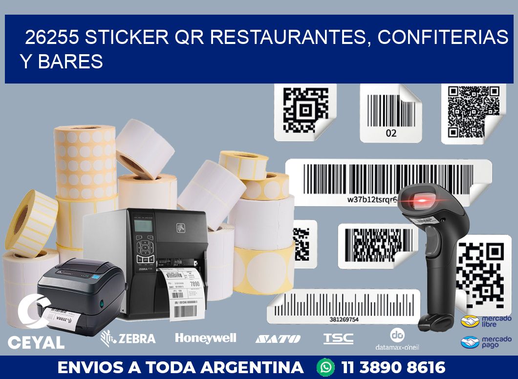 26255 STICKER QR RESTAURANTES, CONFITERIAS Y BARES