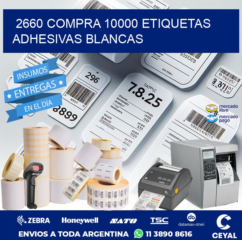 2660 COMPRA 10000 ETIQUETAS ADHESIVAS BLANCAS