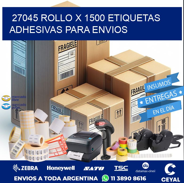 27045 ROLLO X 1500 ETIQUETAS ADHESIVAS PARA ENVIOS