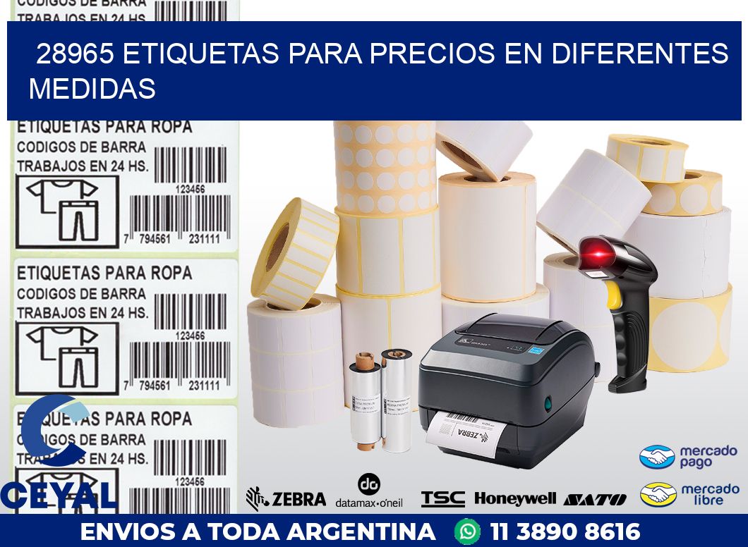 28965 ETIQUETAS PARA PRECIOS EN DIFERENTES MEDIDAS