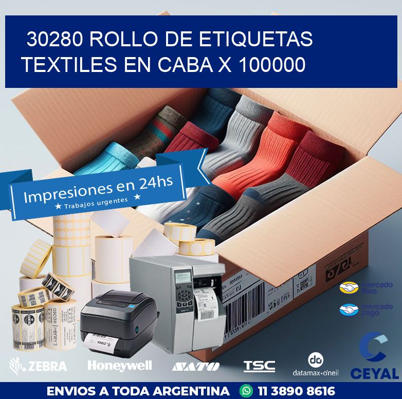 30280 ROLLO DE ETIQUETAS TEXTILES EN CABA X 100000