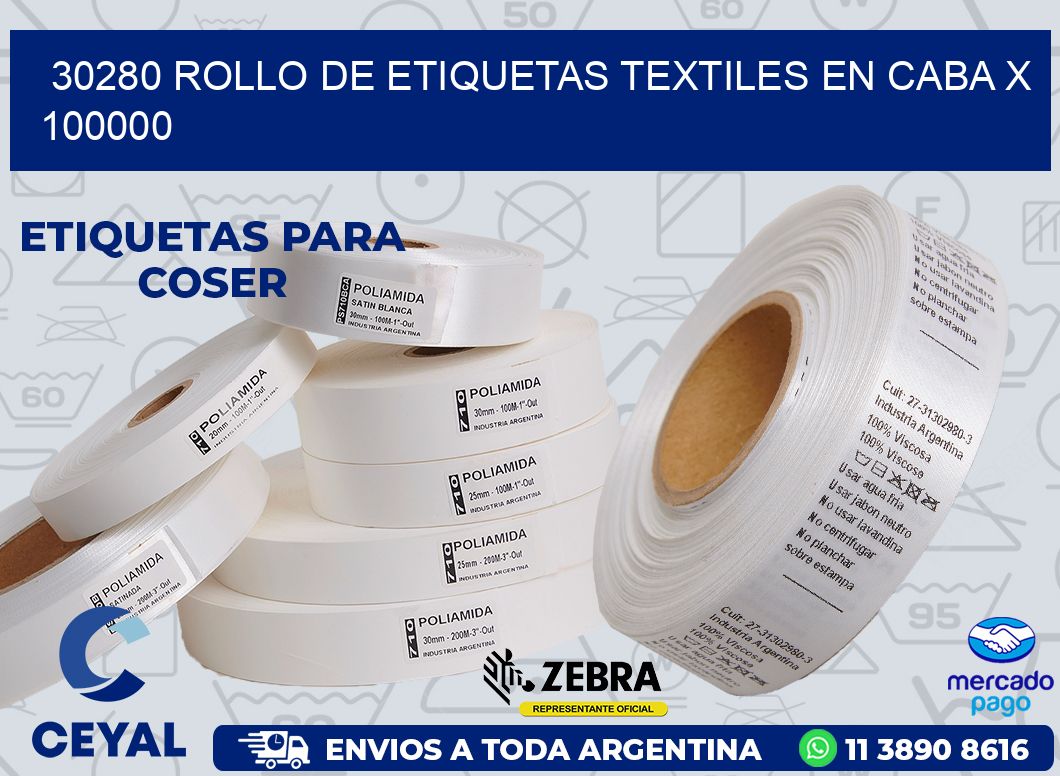 30280 ROLLO DE ETIQUETAS TEXTILES EN CABA X 100000