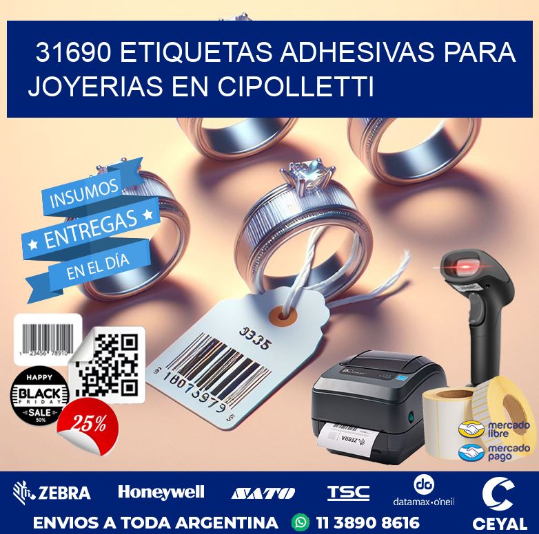 31690 ETIQUETAS ADHESIVAS PARA JOYERIAS EN CIPOLLETTI