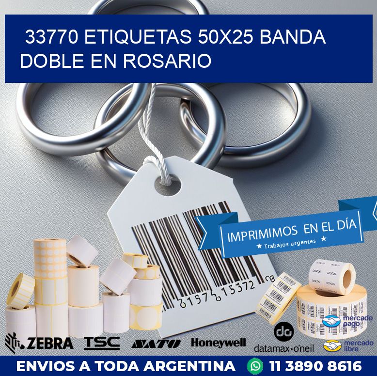 33770 ETIQUETAS 50X25 BANDA DOBLE EN ROSARIO