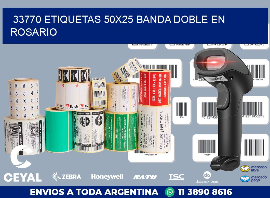 33770 ETIQUETAS 50X25 BANDA DOBLE EN ROSARIO