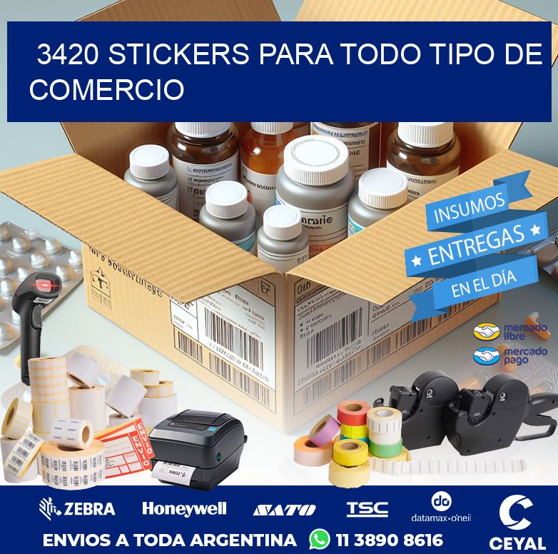 3420 STICKERS PARA TODO TIPO DE COMERCIO
