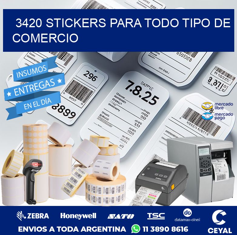 3420 STICKERS PARA TODO TIPO DE COMERCIO