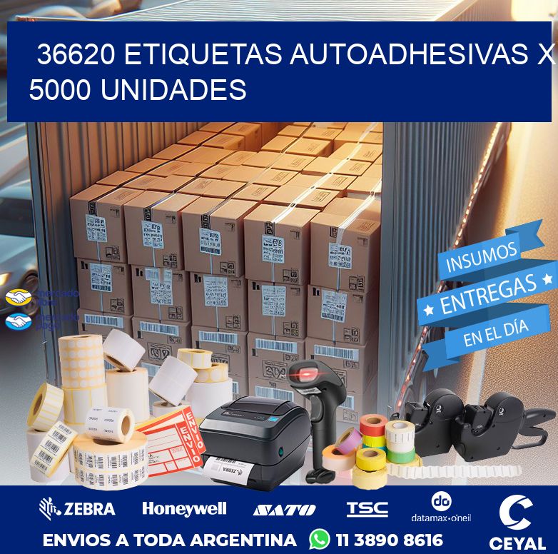 36620 ETIQUETAS AUTOADHESIVAS X 5000 UNIDADES