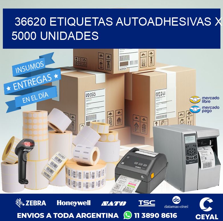 36620 ETIQUETAS AUTOADHESIVAS X 5000 UNIDADES