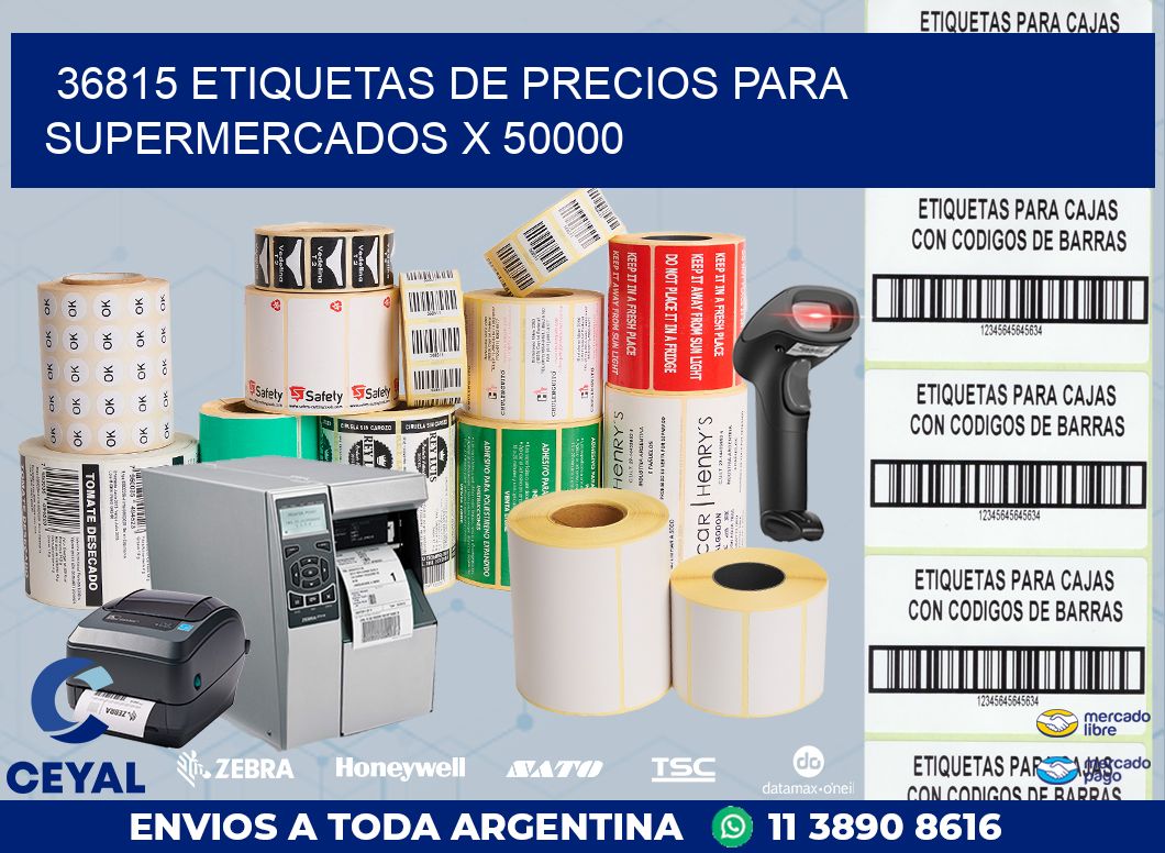 36815 ETIQUETAS DE PRECIOS PARA SUPERMERCADOS X 50000
