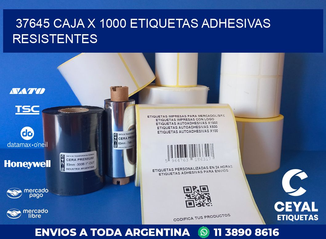 37645 CAJA X 1000 ETIQUETAS ADHESIVAS RESISTENTES