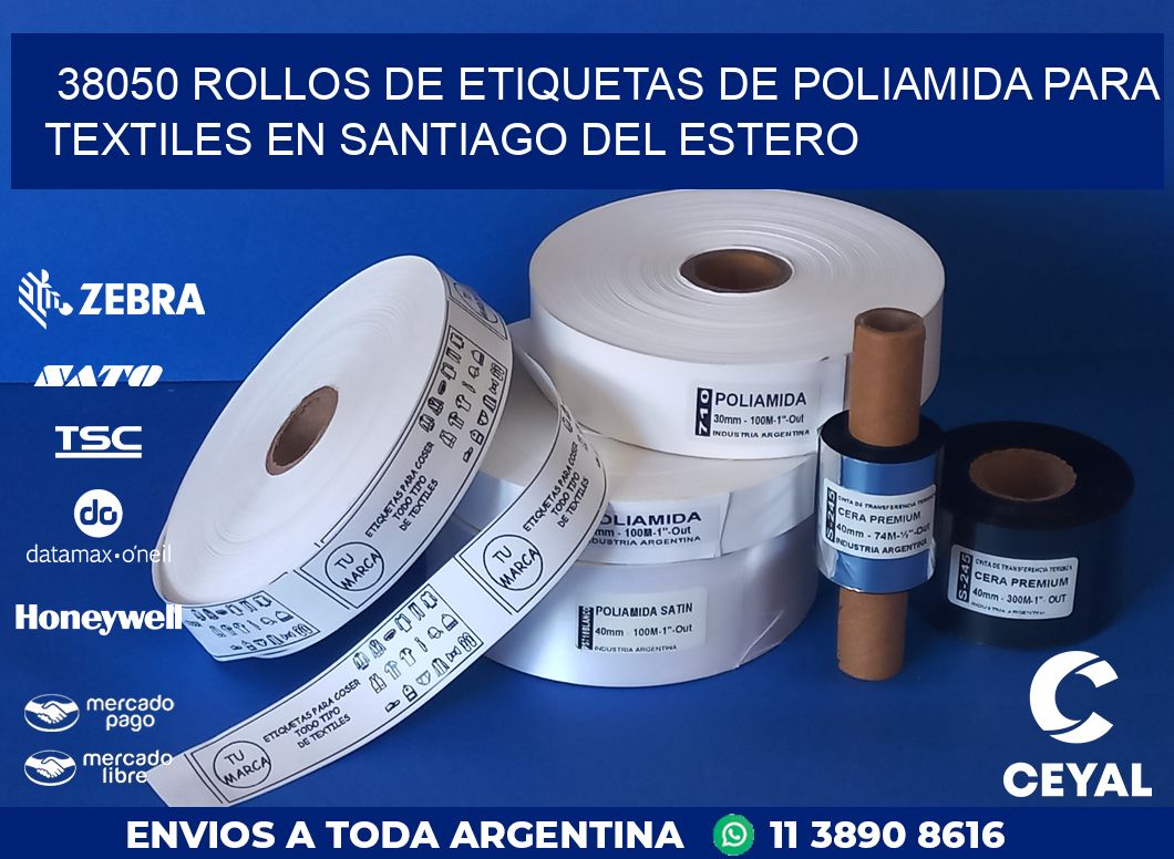 38050 ROLLOS DE ETIQUETAS DE POLIAMIDA PARA TEXTILES EN SANTIAGO DEL ESTERO
