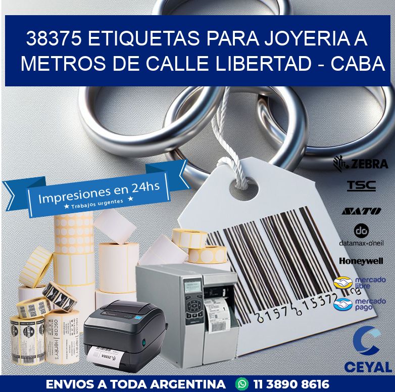 38375 ETIQUETAS PARA JOYERIA A METROS DE CALLE LIBERTAD – CABA