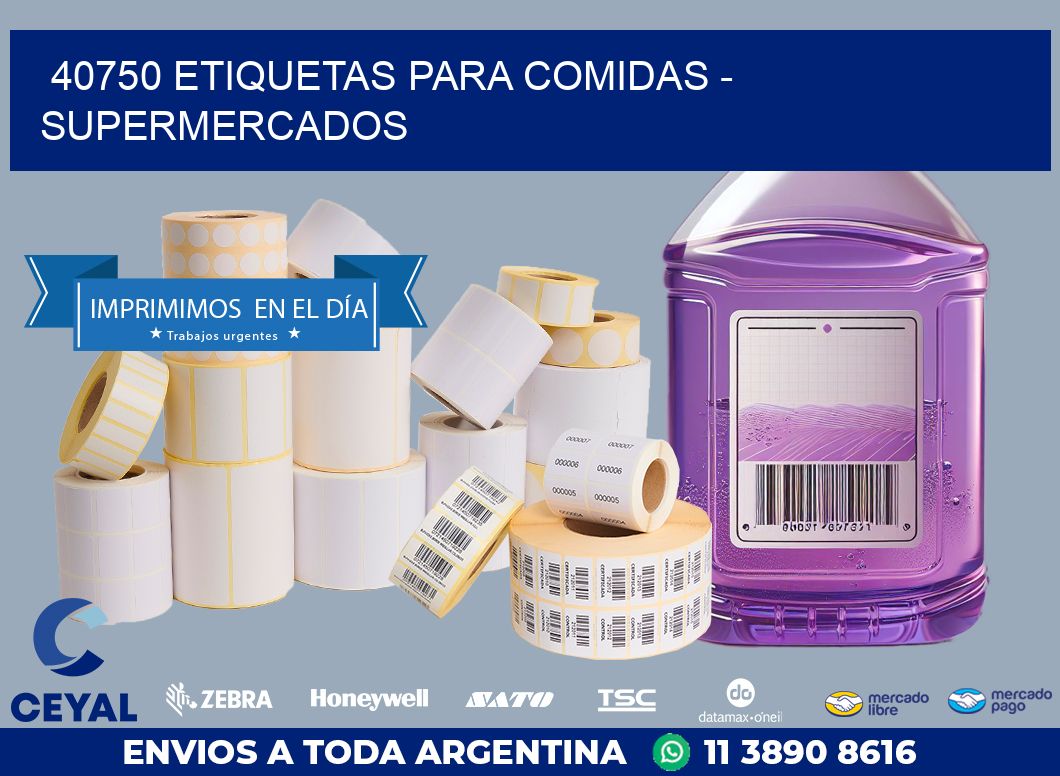 40750 ETIQUETAS PARA COMIDAS - SUPERMERCADOS