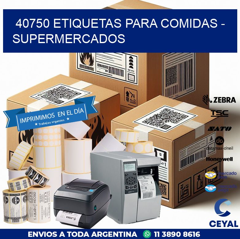 40750 ETIQUETAS PARA COMIDAS - SUPERMERCADOS