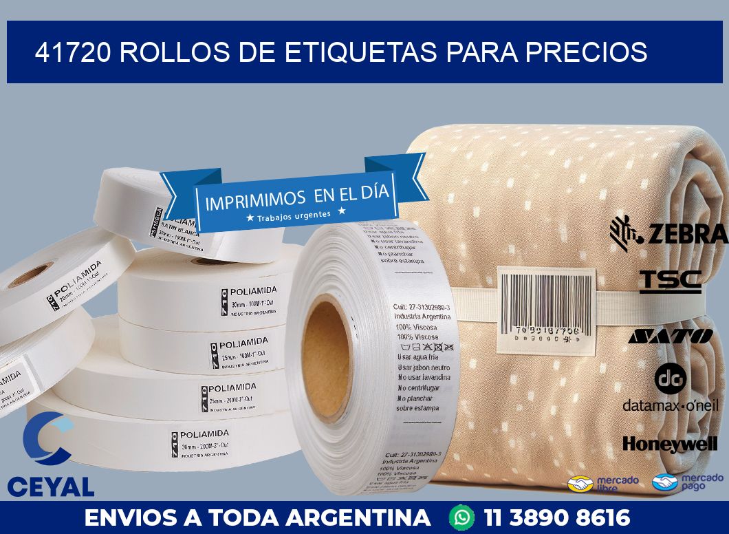 41720 ROLLOS DE ETIQUETAS PARA PRECIOS