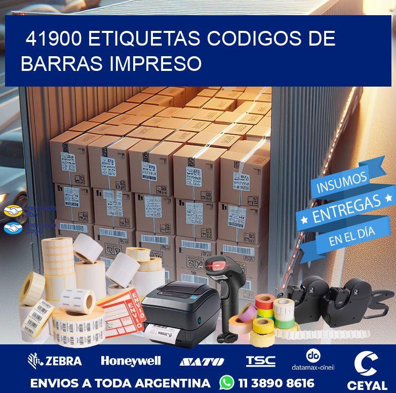 41900 ETIQUETAS CODIGOS DE BARRAS IMPRESO