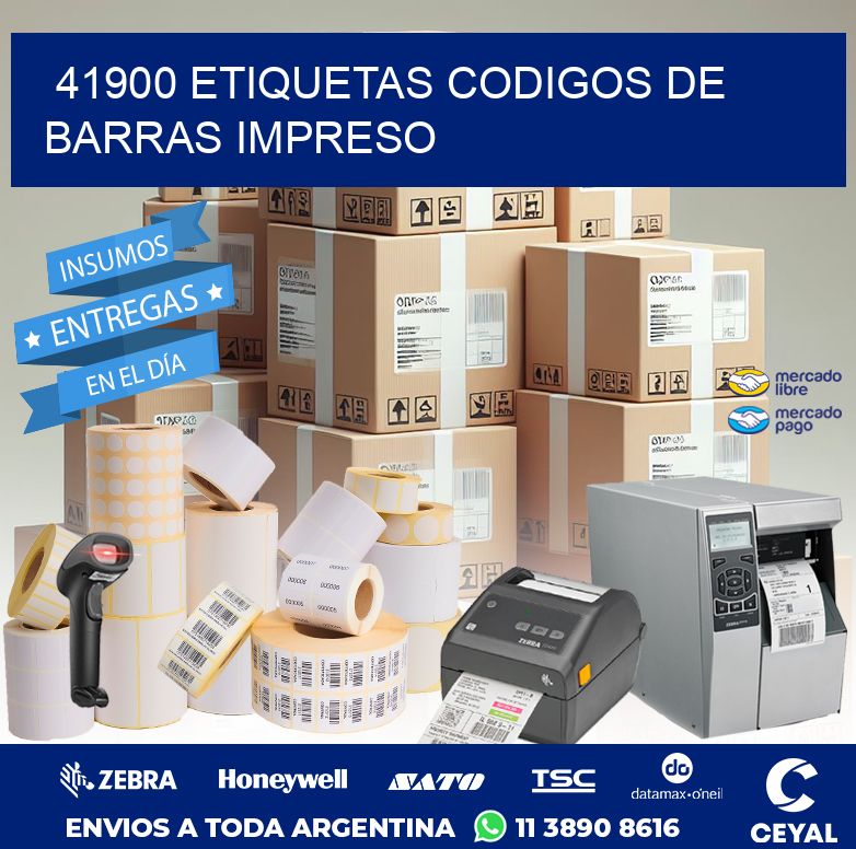 41900 ETIQUETAS CODIGOS DE BARRAS IMPRESO
