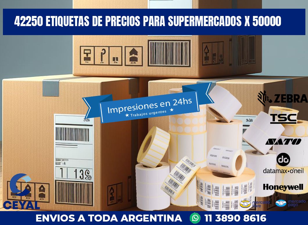 42250 ETIQUETAS DE PRECIOS PARA SUPERMERCADOS X 50000