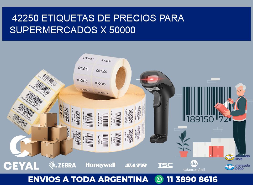 42250 ETIQUETAS DE PRECIOS PARA SUPERMERCADOS X 50000