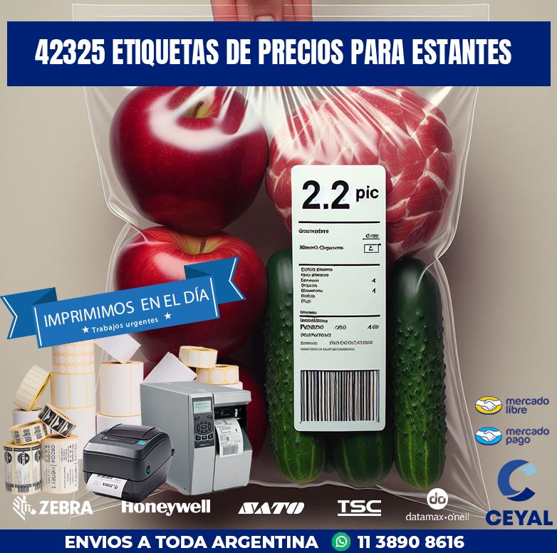 42325 ETIQUETAS DE PRECIOS PARA ESTANTES