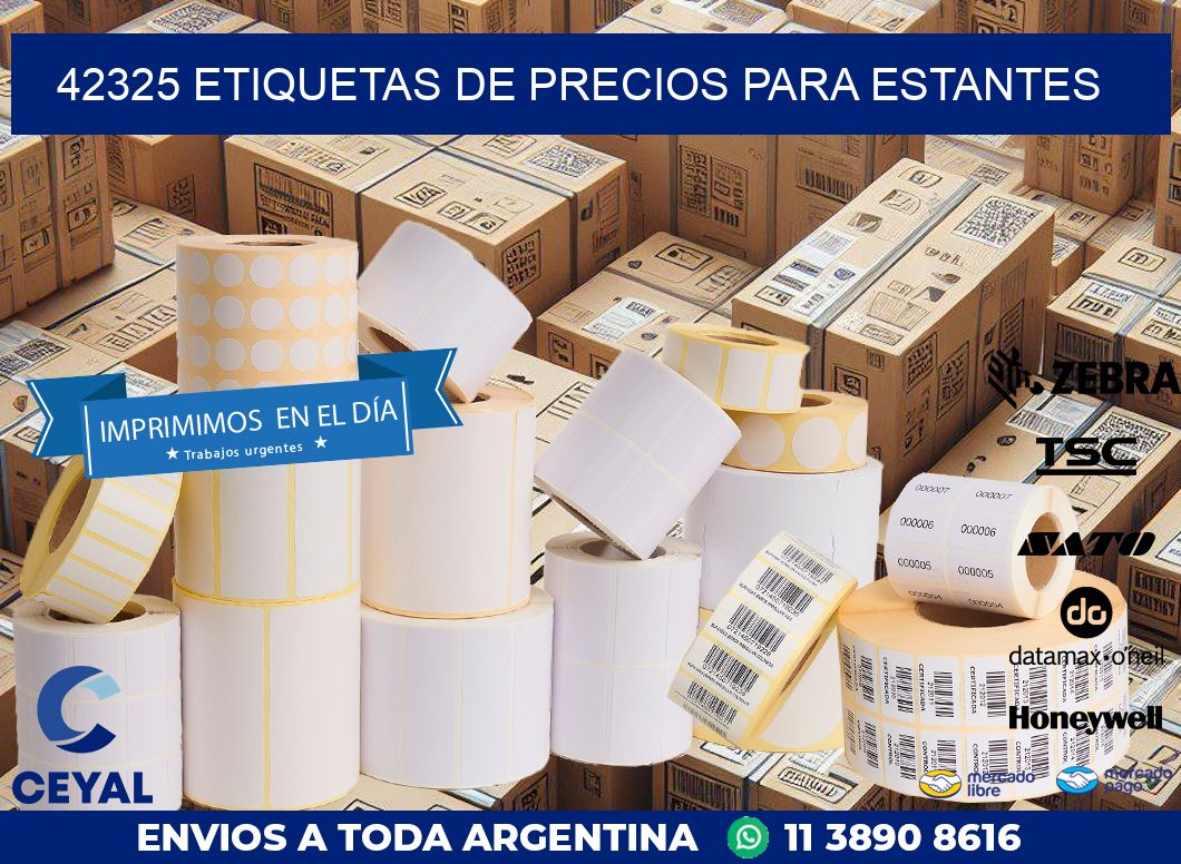 42325 ETIQUETAS DE PRECIOS PARA ESTANTES