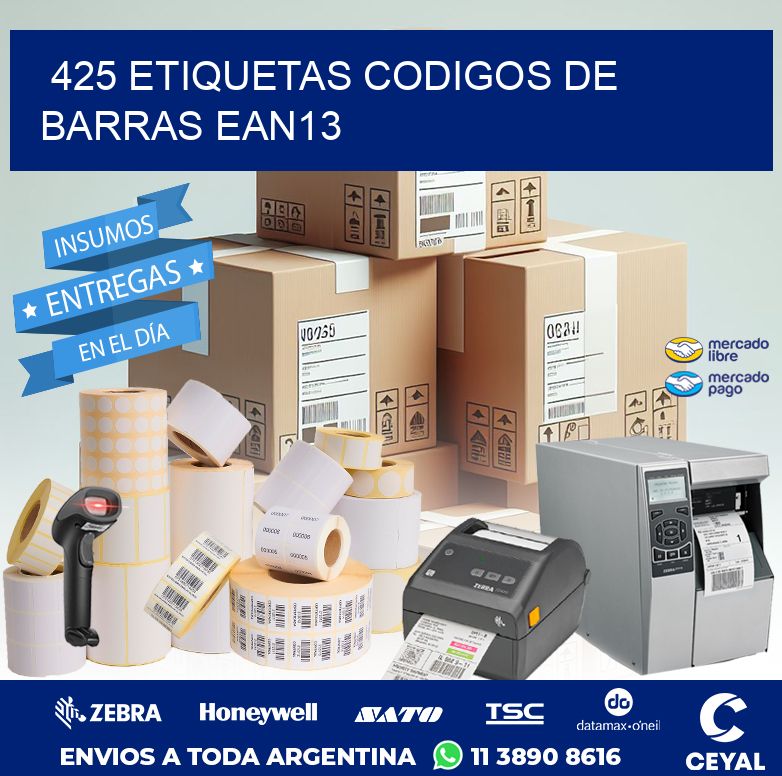 425 ETIQUETAS CODIGOS DE BARRAS EAN13