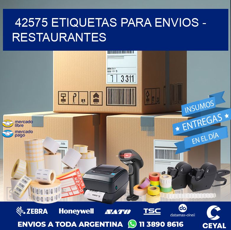 42575 ETIQUETAS PARA ENVIOS - RESTAURANTES