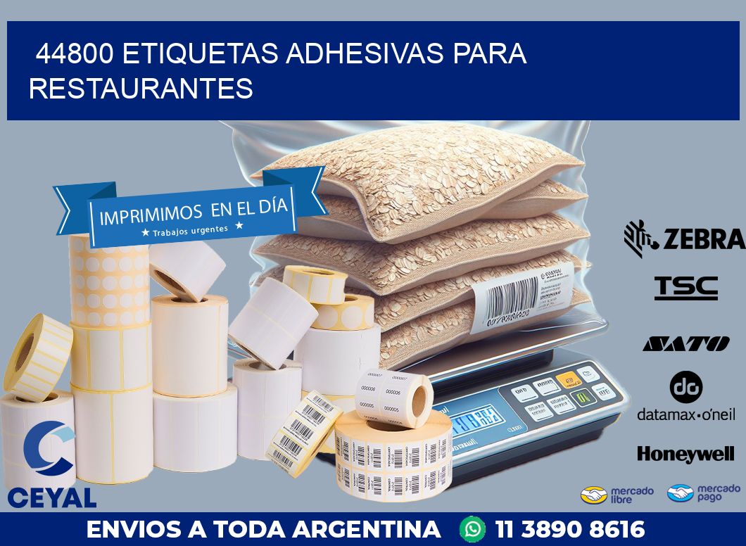 44800 ETIQUETAS ADHESIVAS PARA RESTAURANTES