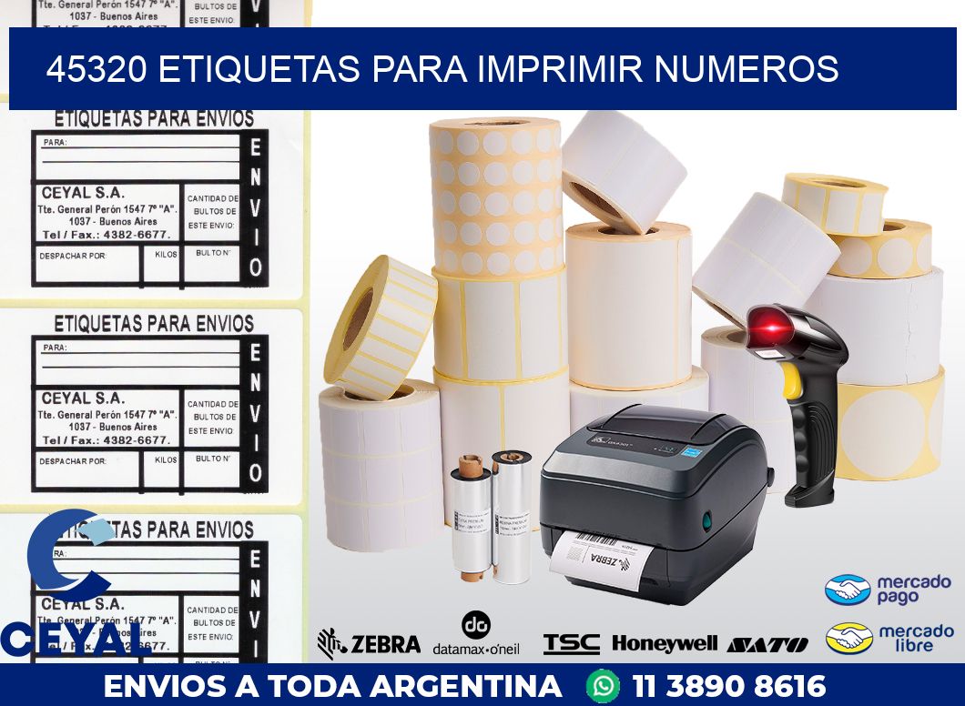 45320 ETIQUETAS PARA IMPRIMIR NUMEROS