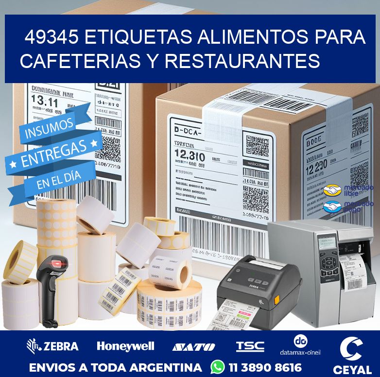 49345 ETIQUETAS ALIMENTOS PARA CAFETERIAS Y RESTAURANTES