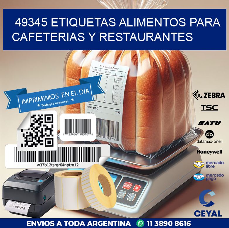 49345 ETIQUETAS ALIMENTOS PARA CAFETERIAS Y RESTAURANTES
