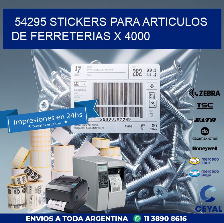 54295 STICKERS PARA ARTICULOS DE FERRETERIAS X 4000