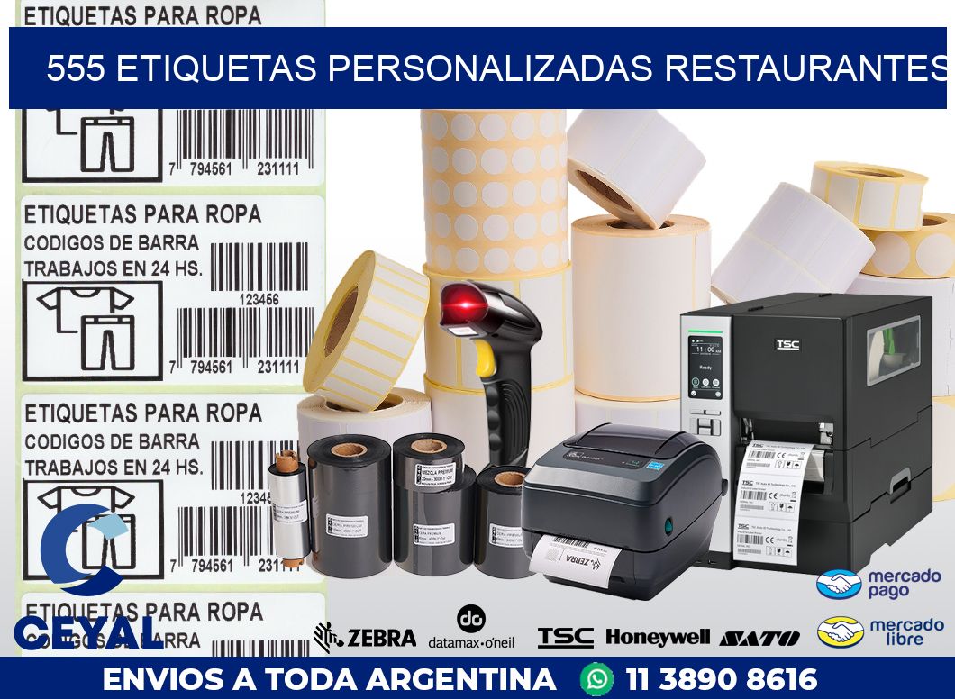 555 ETIQUETAS PERSONALIZADAS RESTAURANTES